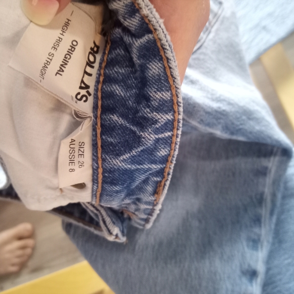 ROLLA'S Light Blue Straight Leg Jeans - Picture 3 of 6